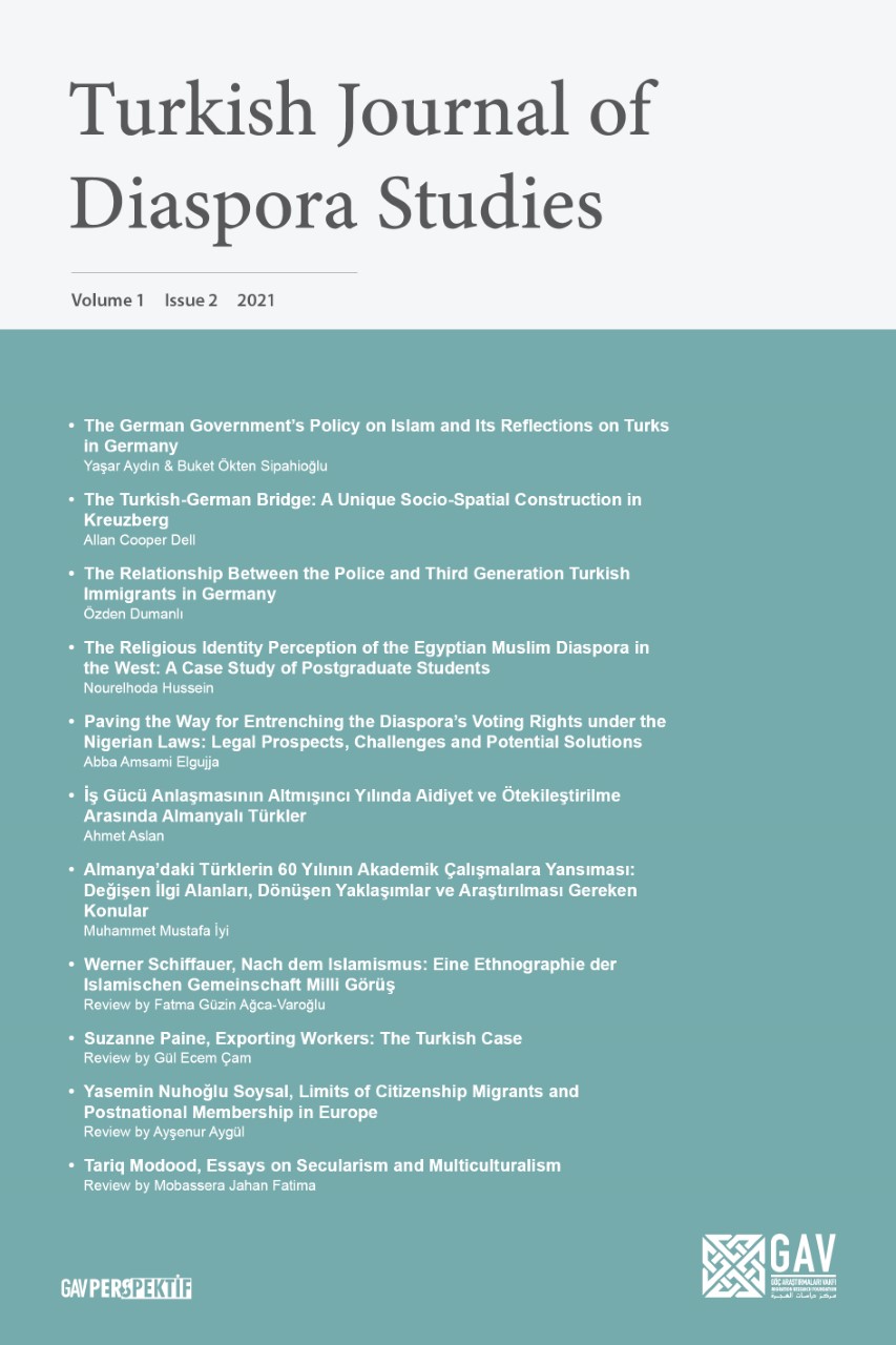 					View Vol. 1 No. 2 (2021): Turkish Journal of Diaspora Studies
				
